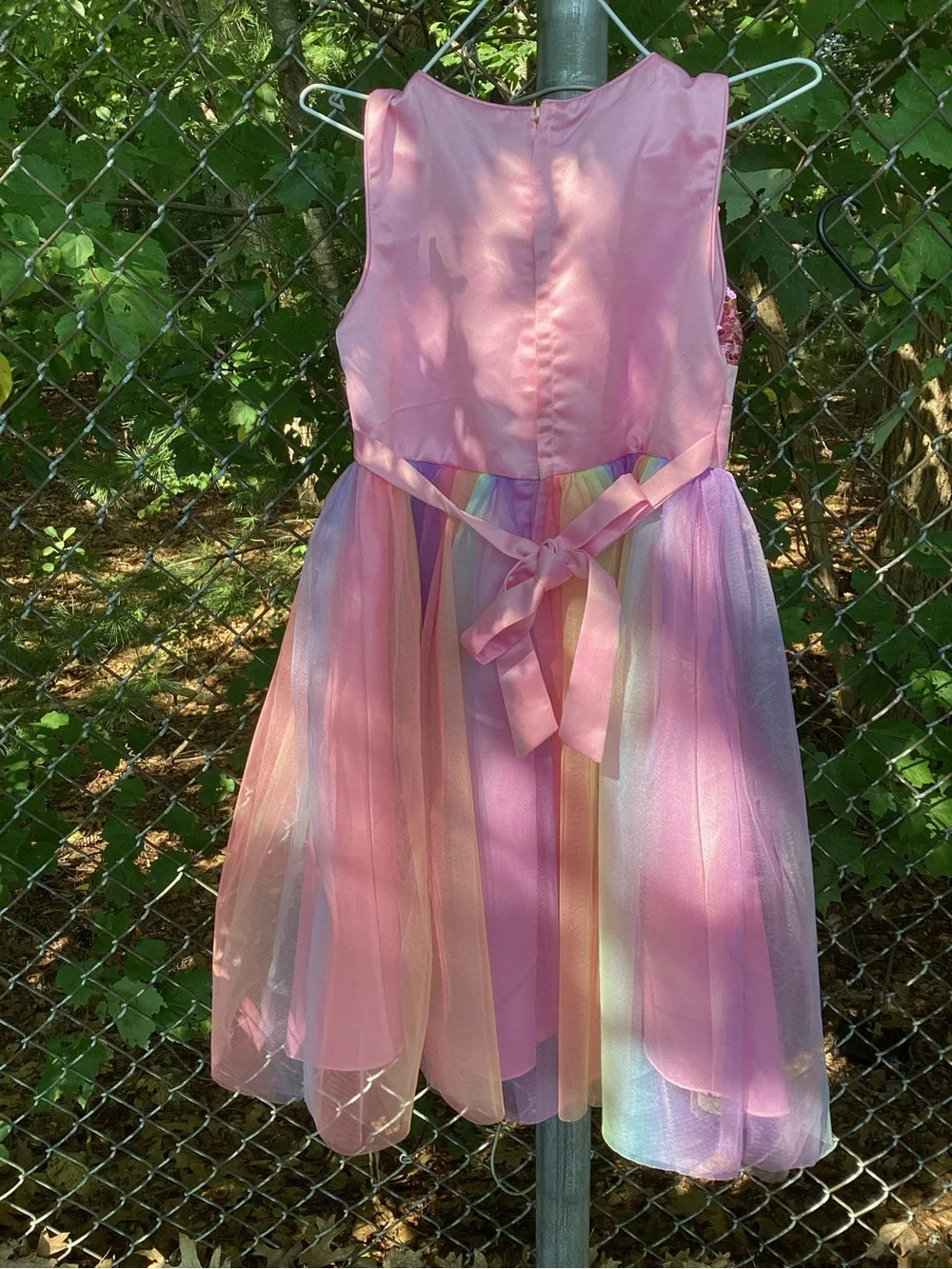 160 14 Rainbow Tutu Maxi Gown Sleeveless Sparkle Top Bodice